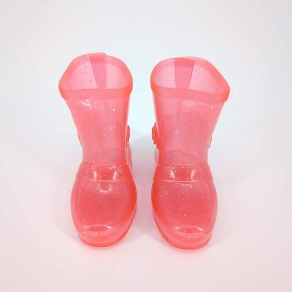 Unbranded Midcalf Height Salmon Pink See-Through Glitter Rainboots / Jellies GUC - Picture 14 of 15